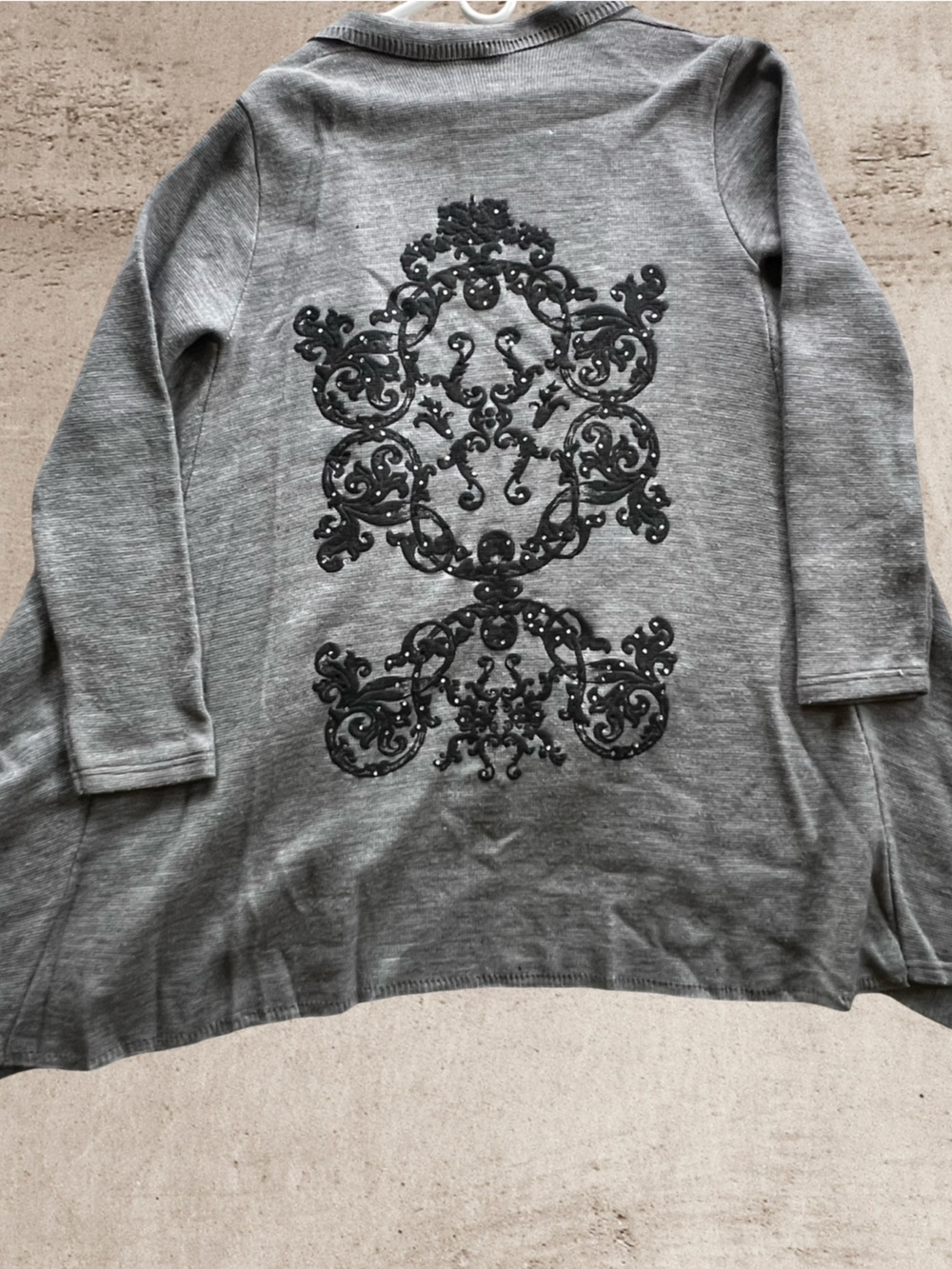 Gray Open-Front Women’s Cardigan Sweater